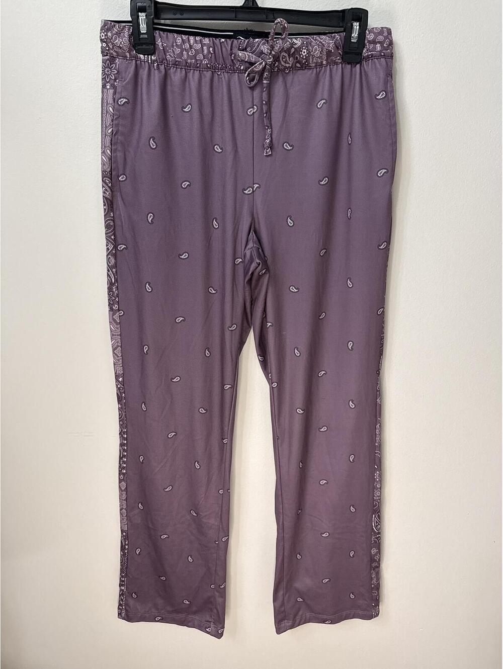 Snoop Dogg Dogg Supply Lounge Pants Womens Small Purple Paisley Satin Pajama